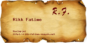 Rikk Fatime névjegykártya